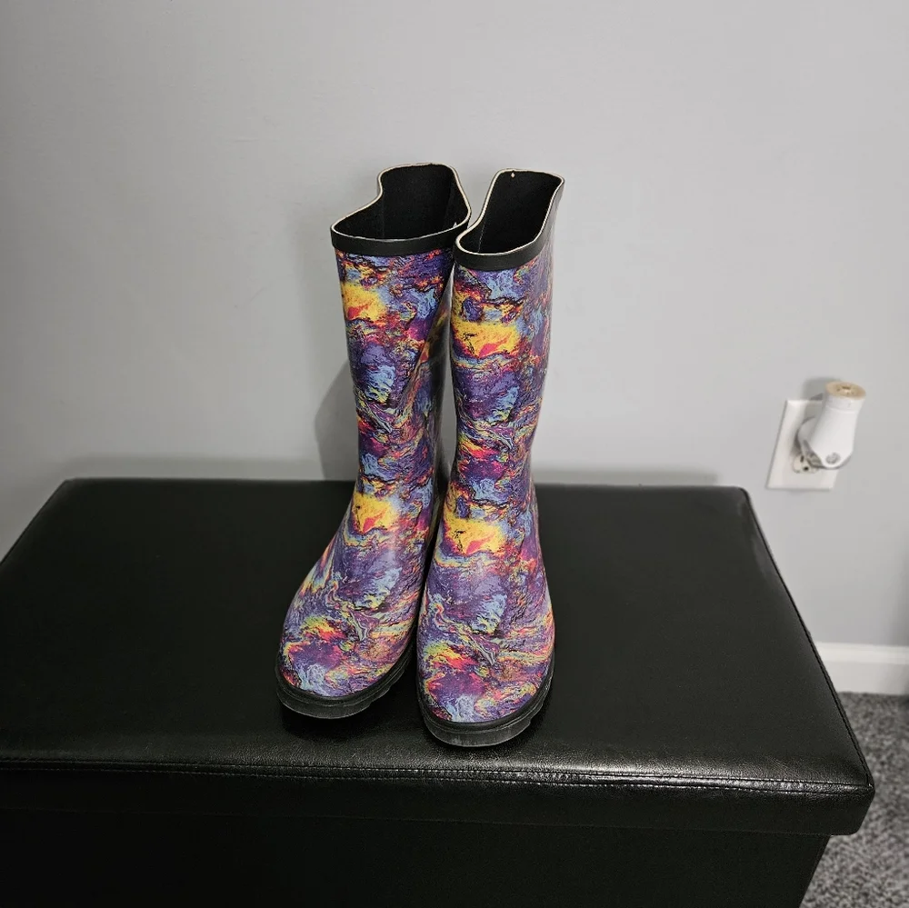 Sale: Mens Tie-Dye High Rain Boots - Size 13